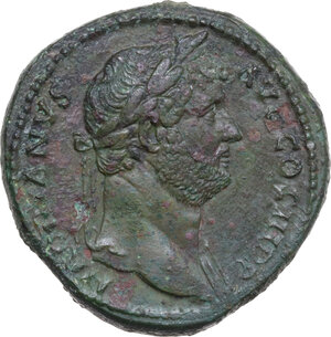 obverse: Hadrian (117-138). AE Sestertius, Rome mint, 136 AD