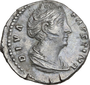 obverse: Diva Faustina I (died 141 AD). AR Denarius, Rome mint