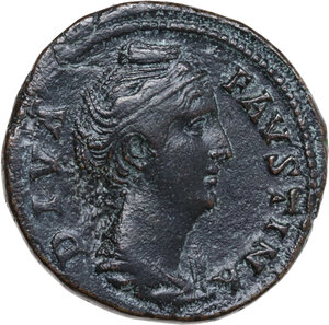 obverse: Diva Faustina I (after 141 AD). AE Sestertius. Rome, c. 146-161