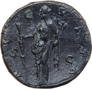 reverse: Diva Faustina I (after 141 AD). AE Sestertius. Rome, c. 146-161