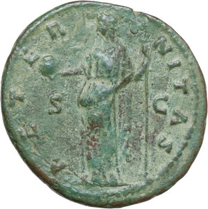 reverse: Diva Faustina I (after 141 AD). AE As, Rome mint, 141 AD