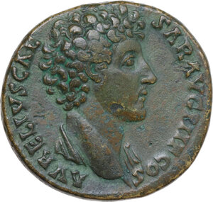 obverse: Marcus Aurelius as Caesar (139-161). AE Sestertius, 140-144