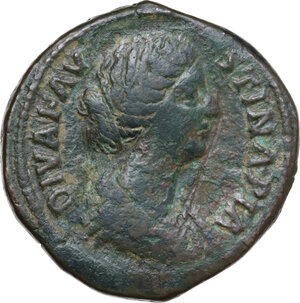 obverse: Diva Faustina II (died 176 AD). AE Sestertius. Rome, 175-180