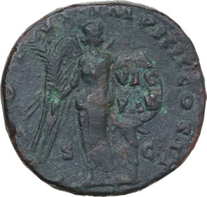 reverse: Lucius Verus (161-169). AE Sestertius. Rome, c. 166 AD