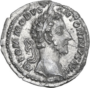 obverse: Commodus (177-193). AR Denarius, Rome mint, 181 AD
