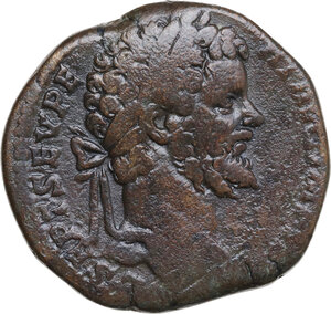 obverse: Septimius Severus (193-211). AE Sestertius, Rome mint, 195-196