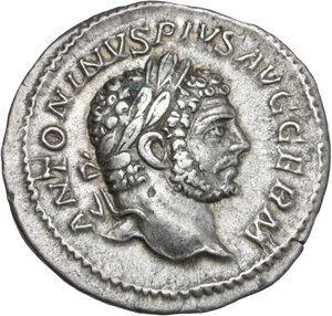 obverse: Caracalla (198-217). AR Denarius, Rome mint, 215 AD