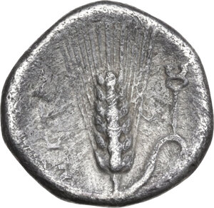 reverse: Southern Lucania, Metapontum. AR Drachm, c. 325-275 BC