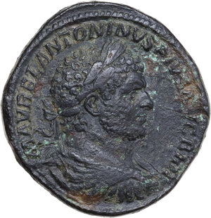 obverse: Caracalla (198-217). AE Sestertius, Rome mint, 213 AD