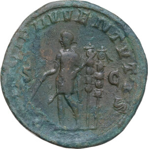 reverse: Maximus as Caesar (235-238). AE Hammered Sestertius, Rome mint, 236-238