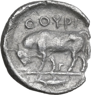 reverse: Southern Lucania, Thurium. AR Triobol, 443-400 BC