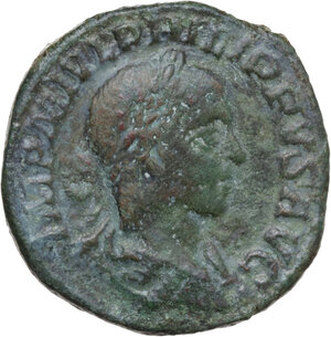 obverse: Philip II (244-249). AE Sestertius, Rome mint, 246-249