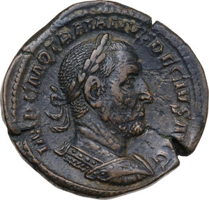 obverse: Trajan Decius (249-251). AE Sestertius, Rome mint