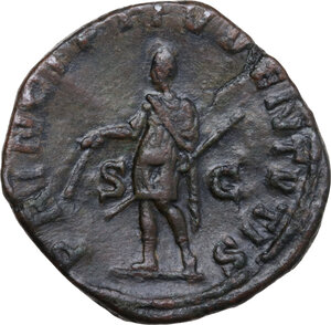 reverse: Herennius Etruscus as Caesar (249-251 AD). AE Sestertius. Rome mint, 3rd emission of Trajan Decius, 250 AD