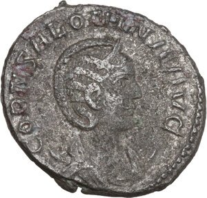 obverse: Salonina, wife of Gallienus (died 268 AD). AR Antoninianus, Asia mint, 255-258
