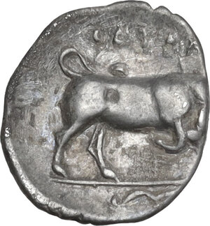 reverse: Southern Lucania, Thurium. AR Obol, 400-350 BC