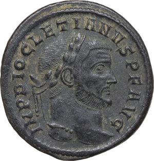 obverse: Diocletian (284-305). AE Follis, Aquileia mint, 299 AD