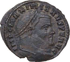 obverse: Maximianus (286-310). AE Follis, Ticinum mint, 307-308
