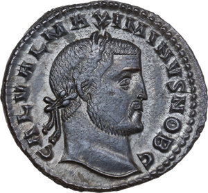 obverse: Maximinus II Daia (309-313). AE Follis, Cyzicus mint, 308-309
