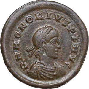 obverse: Honorius (393-423). AE 21.5 mm, Cyzicus mint, 392-395
