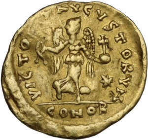 reverse: Zeno (474-491). AV Tremissis, Constantinople mint
