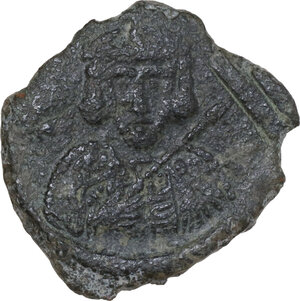 obverse: Tiberius III, Apsimar (698-705). AE Follis. Syracuse mint, 698-701 AD