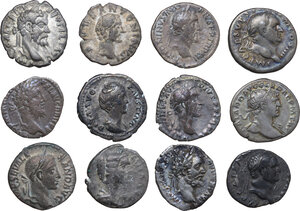 obverse: The Roman Empire. Multiple lot of twelve (12) AR unclassified Denarii from the Roman Empire