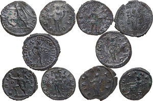 reverse: The Roman Empire. Lot of ten (10) BI Antoniniani of Postumus, Gallienus and Sallonina