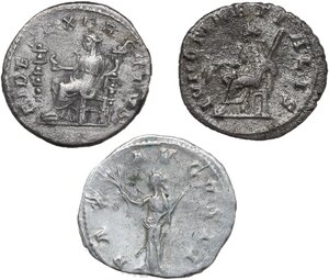reverse: The Roman Empire. Multiple lot of three (3) unclassified silver Antoniniani