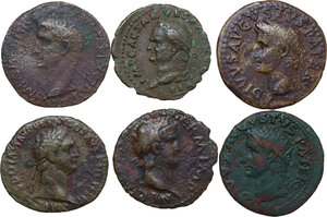 obverse: The Roman Empire. Lot of six (6) unclassified AE denominations, including: Vespasian, Domitian, Nero and Divus Augustus