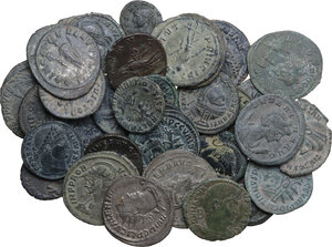 obverse: The Roman and Byzantine Empire. Lot of thirty-five (35) unclassified AE denominations, some with traces of silvering