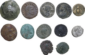 obverse: Ancient World. Multiple lot of twelve (12) unclassified AE and AR ancient coins