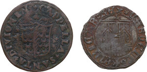 obverse: World Coins. Lot of two (2) unclassified BI and AE denominations of the late medieval or early modern period