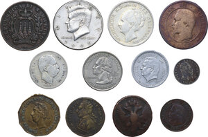 obverse: World Coins. Multiple lot of twelve (12) AR and AR coins from the World