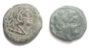 obverse: Repubblica Romana Insieme di 2 quadranti Ae g 4,74 e g 2,97