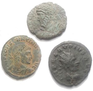 obverse: Impero Romano Insieme di 3 bronzetti Claudio II, Giuliano II, Costantino II