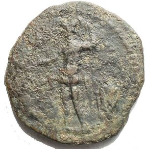 reverse: Mondo Greco. Sicilia. Panormos. AE 22,6 mm. I° secolo a.C. D/ Testa laureata di Zeus a sinistra. R/ Guerriero, stante a sinistra, tiene patera e lancia. A destra, scudo. Cfr. SNG ANS 587 e segg. gr 6,92. BB. Patina verde 