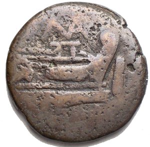 reverse: Matienus. 179-170 BC. Æ As (30.9mm, 14.98 g) d/ Laureate head of bearded Janus; I (mark of value) above / Prow of galley right; MAT monogram above, I (mark of value) to right. Crawford 162/3; Sydenham 321a.