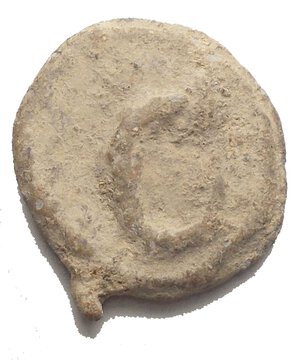 obverse: Roman PB Tessera, c. 1st century BC - 1st century AD (16,6 x 13,3mm. 3,6g). Large C. R/ Large M. Good VF