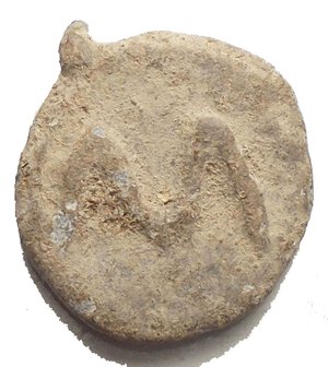 reverse: Roman PB Tessera, c. 1st century BC - 1st century AD (16,6 x 13,3mm. 3,6g). Large C. R/ Large M. Good VF