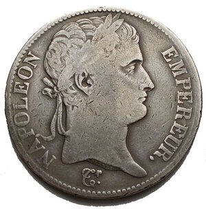 obverse: TORINO Napoleone I Imperatore 5 Franchi 1813 Torino. Ag gr. 24,56 Dr. Testa laureata a d. Rv. Valore entro corona di lauro. Pag. 34; Gig. 34. Molto Raro. 