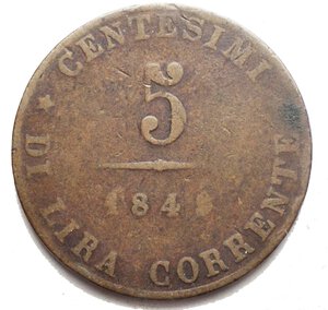 reverse: Venezia 5 centesimi 1848