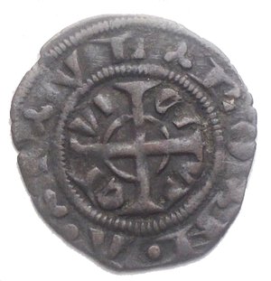 reverse: Verona. Anonime dei primi Scaligeri (1259-1329). Mediatino da 2 denari. NC. MI. qBB. Patina