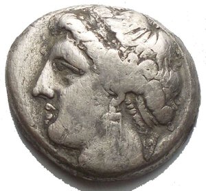 obverse: CAMPANIA - NEAPOLIS. Nomos, statère ou didrachme. Ag. c. 325-241 AC. Diameter 20,4 mm. Weight 6,86 g. Rare