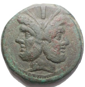 obverse: Repubblica Romana. Serie sestantale. Asse, dopo il 211 a.C. D/ Testa laureata di Giano. Sopra, I. R/ Prua a destra. Davanti, I. Sotto, ROMA. Cr. 56/2. AE. g 36,4. mm 34,01. BB. Buon esemplare