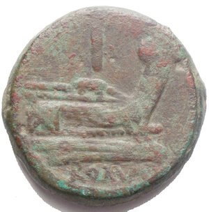 reverse: Repubblica Romana. Serie sestantale. Asse, dopo il 211 a.C. D/ Testa laureata di Giano. Sopra, I. R/ Prua a destra. Davanti, I. Sotto, ROMA. Cr. 56/2. AE. g 36,4. mm 34,01. BB. Buon esemplare