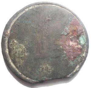 reverse: Nero (54-68) Contorniate. Rome late 4th century AD. Æ (g 19,47. mm 37,5) d/ IMP NERO CAESAR AVG P MAX, PF, laureate head r. r/ Anepigraf ? Broken edge. Untouched green reddish tone. Very fine 