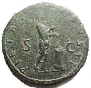 reverse: Hadrian (AD 117-138). Sestertius (25 gm. 33,6 mm). Rome, AD 120-122. IMP CAESAR TRAIAN HADRIA-NVS AVG P M TR P COS II, laureate 