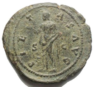 reverse: Roman Imperial Coins ANTONINUS PIUS (138-161). As. Rome. Obv: ANTONINVS AVG PI  VS PP TRP COS IIII. Laureate head right. Rev: PIETAS AVG / S - C. Pietas standing left, extending right hand, left arm in fold of dress. RIC 823. Weight 11.82 g. Diameter 29,5 mm. VF. Green patina. Excellent centering. Large form