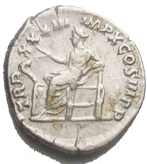 reverse: Marcus Aurelius AD 161-180. Denarius AR 17,4 x 19,07 mm. 3,02 g M AVREL ANTONINVS AVG, laureate head of Marcus Aurelius to right / TR P XXXIII IMP X COS III P P, Salus seated left, feeding serpent rising from altar with her right hand. Good Very Fine/Very Fine BMC 789; Cohen 968; RIC 403.